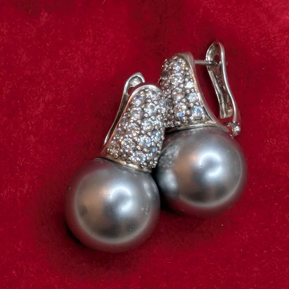 Belle Etoile Sterling Silver Faux Pearl Candy Earrings